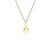Alphabet Letter B Diamond pendant in 9ct Yellow Gold