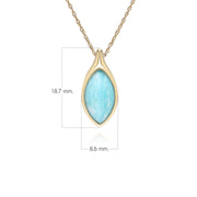 Classic Marquise Amazonite Pendant Necklace in 9ct Yellow Gold