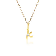 Alphabet Letter K Diamond pendant in 9ct Yellow Gold