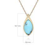 Classic Marquise Turquoise Pendant Necklace in 9ct Yellow Gold