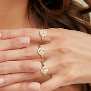 Zodiac Aquamarine Pisces Signet Ring In 9ct Yellow Gold