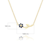 Floral Vine Sapphire Necklace in 9ct Yellow Gold