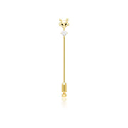 Gardenia Topaz Fox Lapel Pin In 9ct Yellow Gold