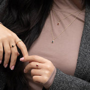 Classic Sapphire Baguette & Diamond Pendant Necklace In 9ct Yellow Gold