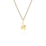 Alphabet Letter H Diamond pendant in 9ct Yellow Gold