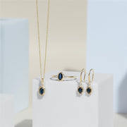 Classic Oval Sapphire & Round Diamond Pendant Necklace In 9ct Yellow Gold