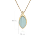 Classic Marquise Green Jadeite Pendant Necklace in 9ct Yellow Gold