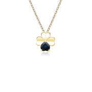 Gardenia Sapphire Clover Pendant Necklace in 9ct Yellow Gold