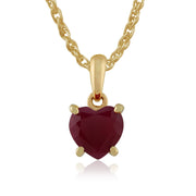 Classic Garnet Heart Stud Earrings & Pendant Set Image 5