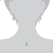Classic Emerald & Diamond Pendant on Chain Image 3