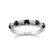Sapphire & Diamond Half Hoop & Rint Set Image 3