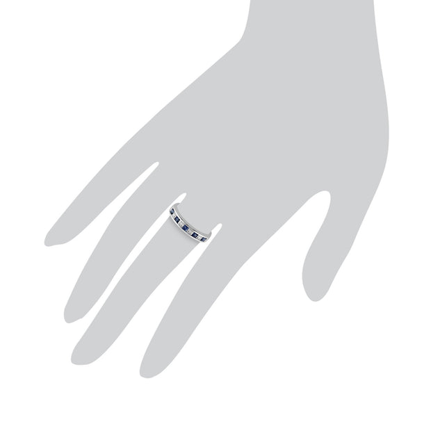 Light Sapphire & Diamond Half Eternity Ring Image 3