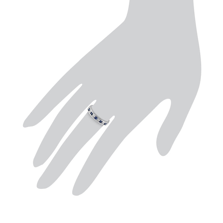 Light Sapphire & Diamond Half Eternity Ring Image 3