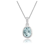 Classic Aquamarine Pendant on Chain Image 1