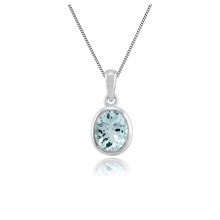 Classic Aquamarine Pendant on Chain Image 1