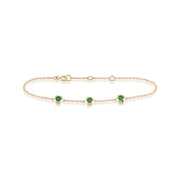 Geometric Emerald Hexagon Three Stone Bracelet Image 2