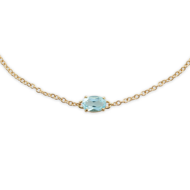 Classic Blue Topaz Single Stone Drop Earrings & Bracelet Set Image 3