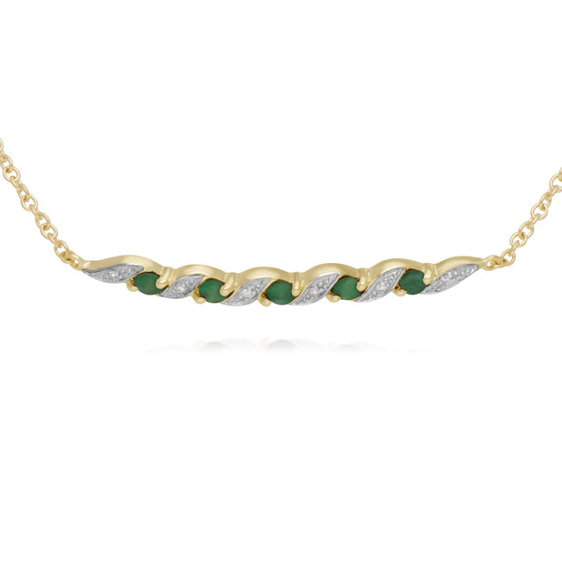 Classic Emerald & Diamond Spiral Bracelet Image 1