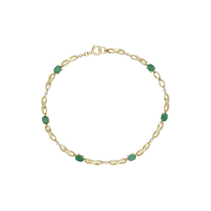 Classic Emerald & Diamond Infinity Bracelet Image 2