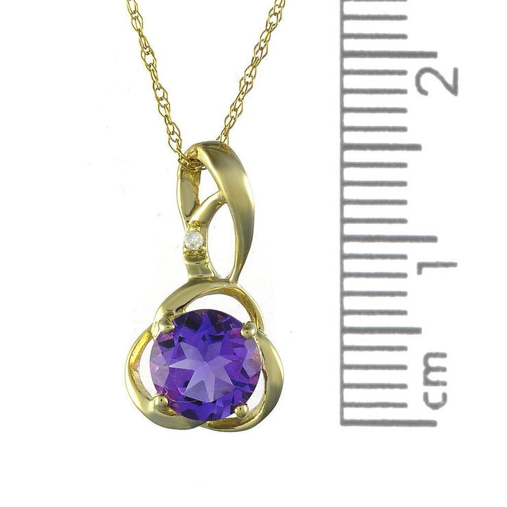 Classic Amethyst & Diamond Stud Earrings & Pendant Set Image 8