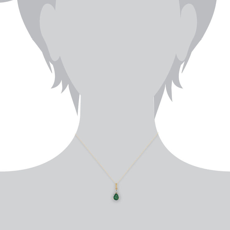 Classic Emerald & Diamond Pendant on Chain Image 3