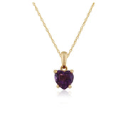 Classic Amethyst Heart Pendant on Chain Image 1