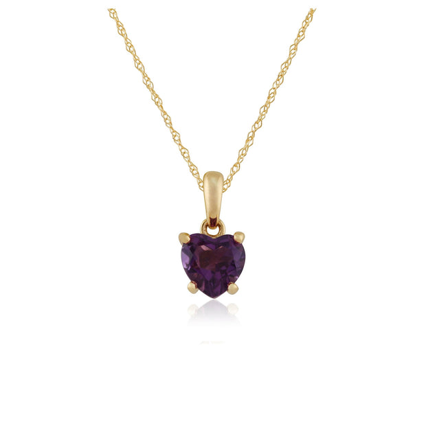 Classic Amethyst Heart Pendant on Chain Image 1