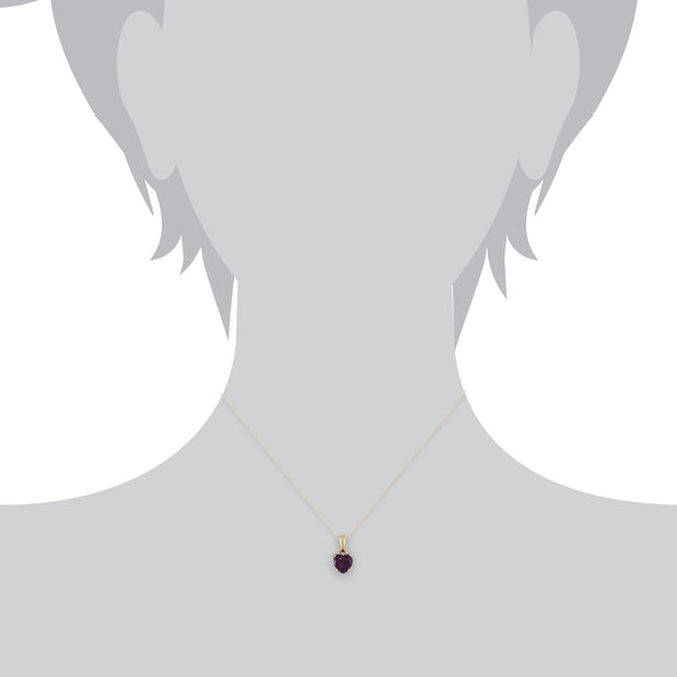 Classic Amethyst Heart Pendant on Chain Image 3