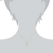 Classic Opal & Diamond Heart Pendant on Chain Image 3