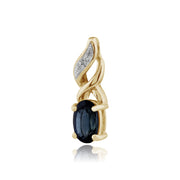 Classic Sapphire & Diamond Pendant on Chain Image 2