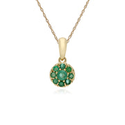 Classic Emerald Cluster Drop Earrings & Pendant Set Image 3