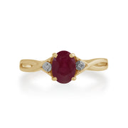 Gemondo 9ct Yellow Gold 1.06ct Ruby & Diamond Ring Image 2