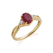 Gemondo 9ct Yellow Gold 1.06ct Ruby & Diamond Ring Image 1