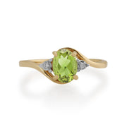Gemondo 9ct Yellow Gold 0.86ct Peridot & Diamond Ring Image 2
