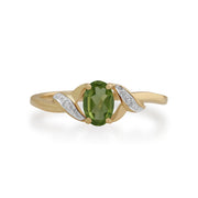 Gemondo 9ct Yellow Gold 0.51ct Peridot & Diamond Ring Image 2