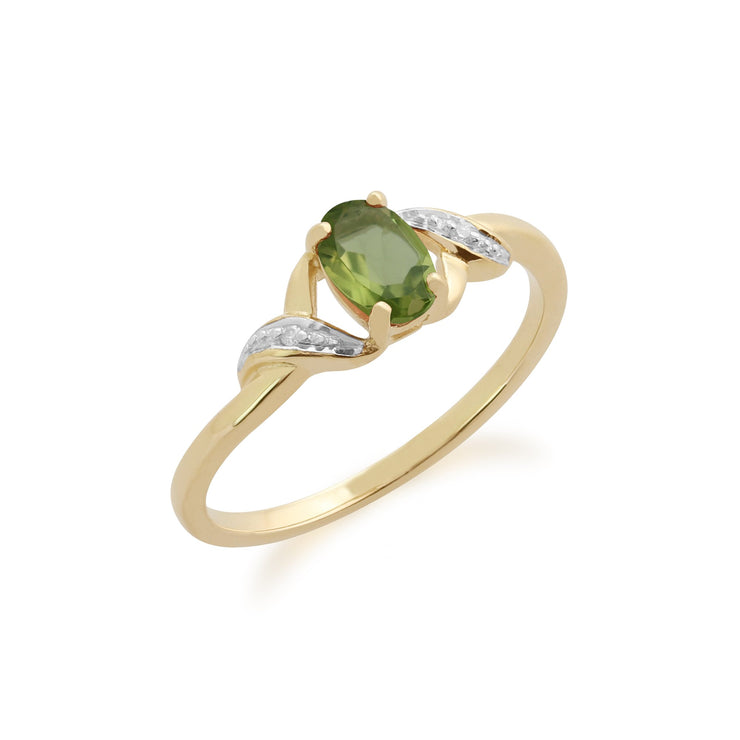 Gemondo 9ct Yellow Gold 0.51ct Peridot & Diamond Ring Image 1