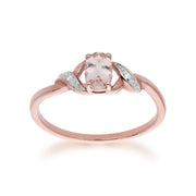 Oval Morganite and Diamond Ring Image 1