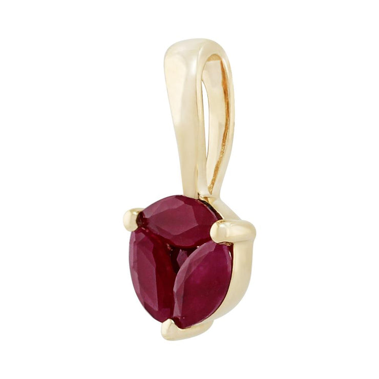Classic Ruby Stud Earrings & Pendant Set Image 5