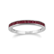 Gemondo 9ct White Gold 0.46ct Ruby Half Eternity Ring Image 1