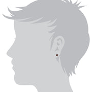 Floral Garnet & Diamond Cluster Stud Earrings Image 2