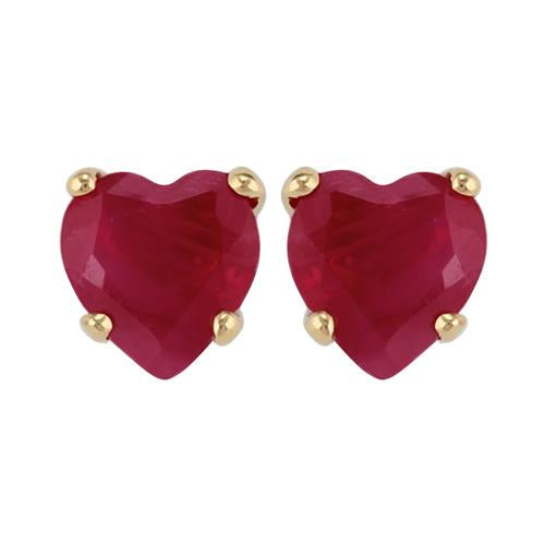 Classic Ruby Heart Stud Earrings Image 1