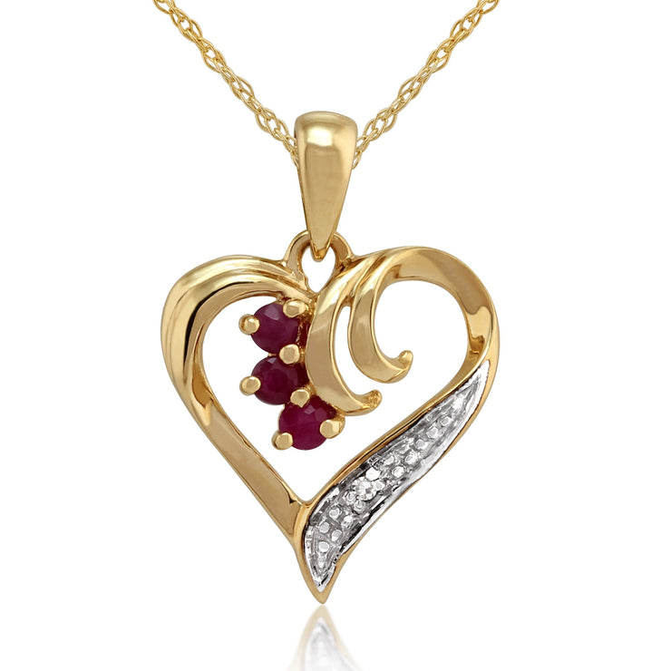 Classic Ruby & Diamond Pendant Image 1
