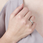 Emerald & Diamond Half Eternity Ring Image 3