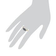 Sapphire and Diamond Trilogy Ring Image 3