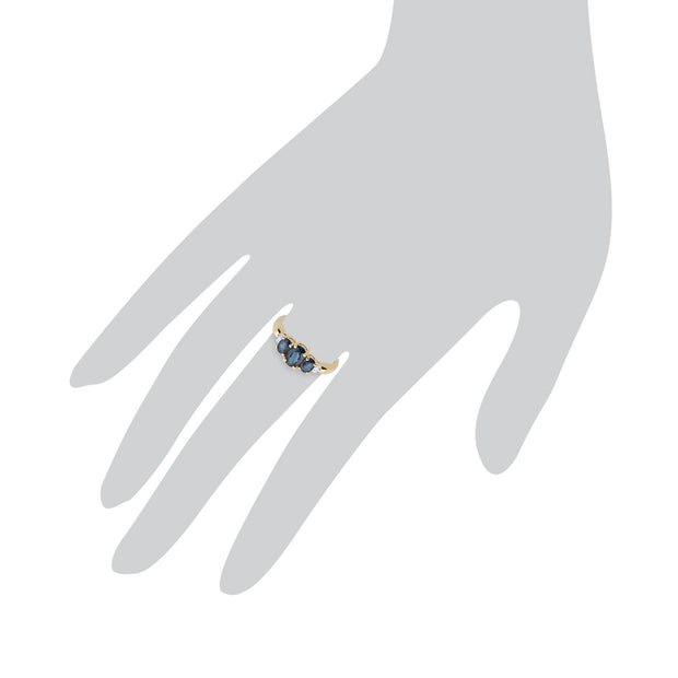 Sapphire and Diamond Trilogy Ring Image 3