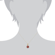 Floral Garnet Pendant on Chain Image 3