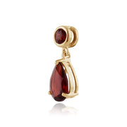 Classic Pear Garnet Pendant in 9ct Yellow Gold