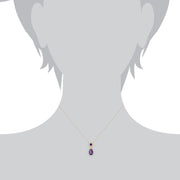 Classic Amethyst Drop Stud Earrings & Pendant Set Image 6