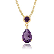 Classic Amethyst Drop Stud Earrings & Pendant Set Image 4