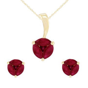 Classic Ruby Stud Earrings & Pendant Set Image 1